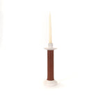 Leather Wrapped Ceramic Candle Holder