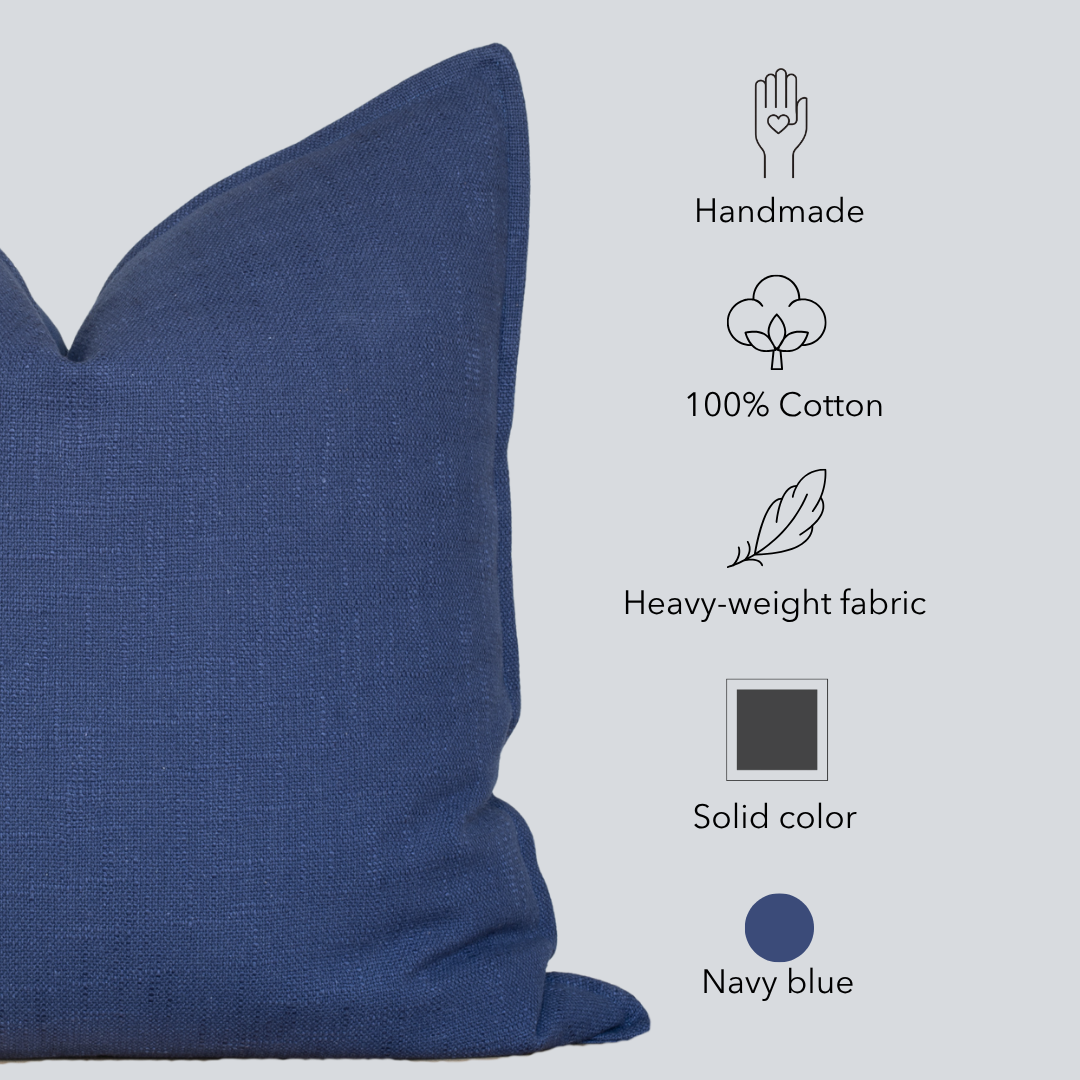 Noa Solid Pillow Cover Blue