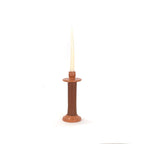 Leather Wrapped Ceramic Candle Holder