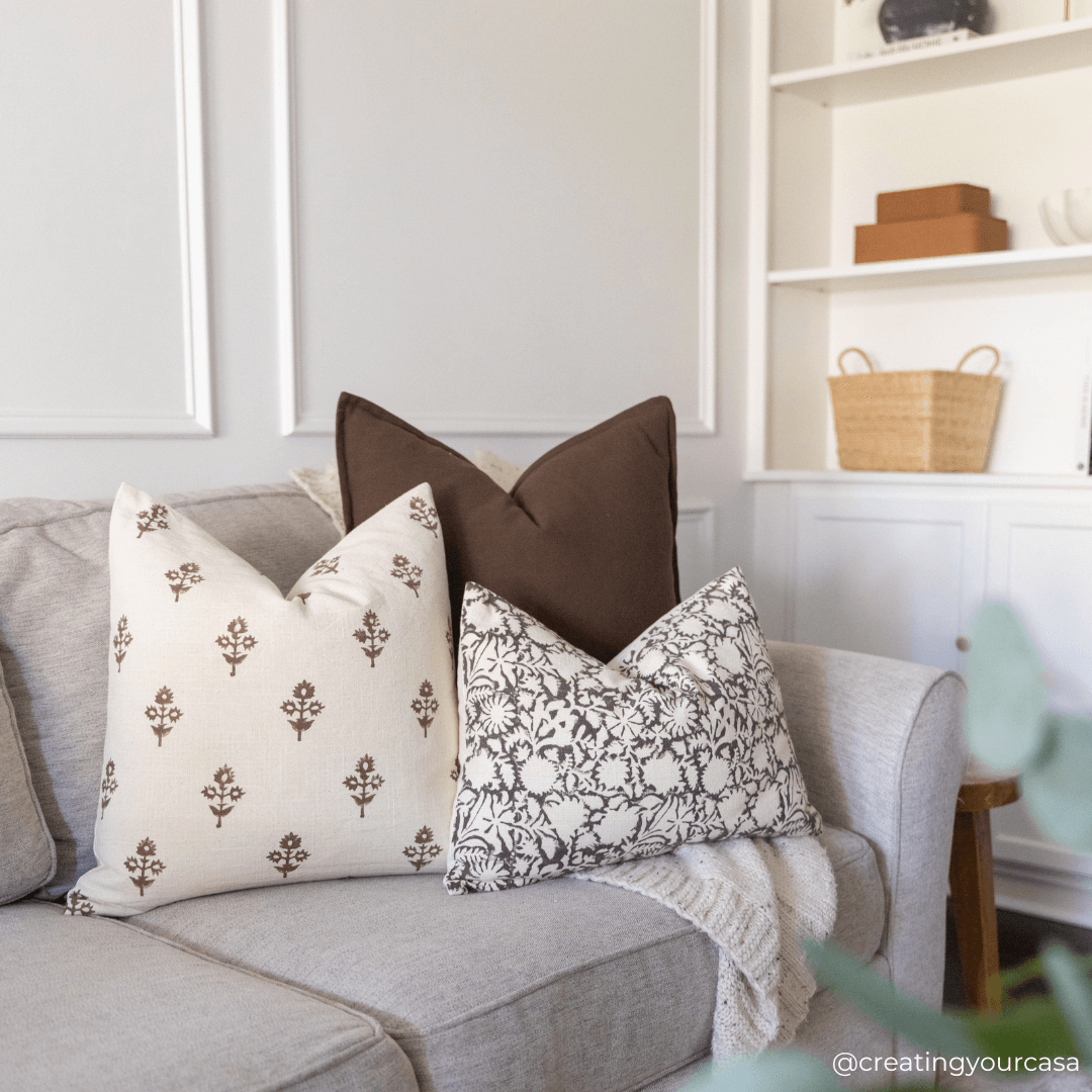 Mia Floral Block Printed Pillow Cover