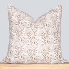 Magnolia Floral Block Printed Pillow Cover