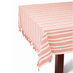 Sustainable Andana Striped Tablecloth Set - Magenta