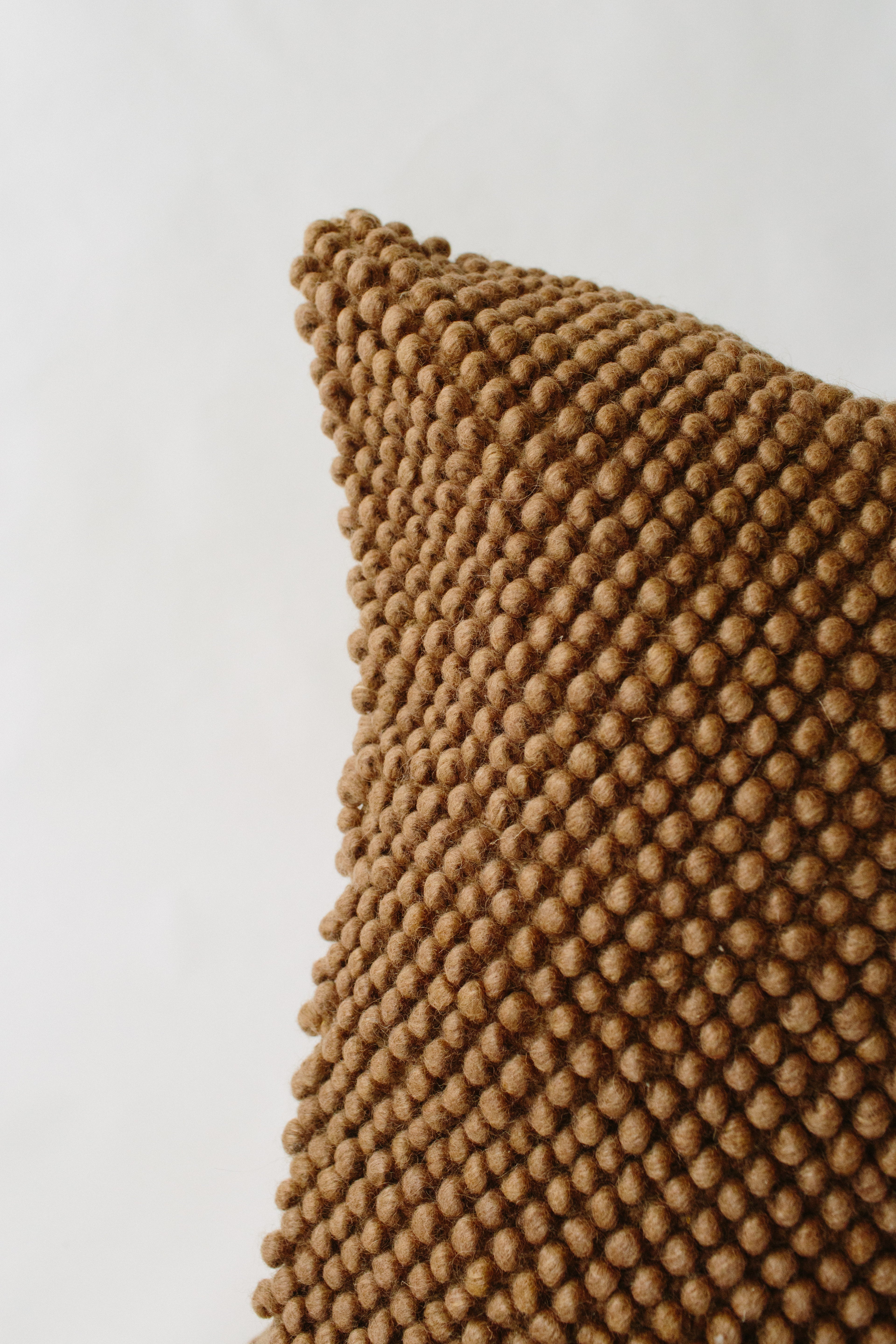Brown Nub Wool Pillow cover