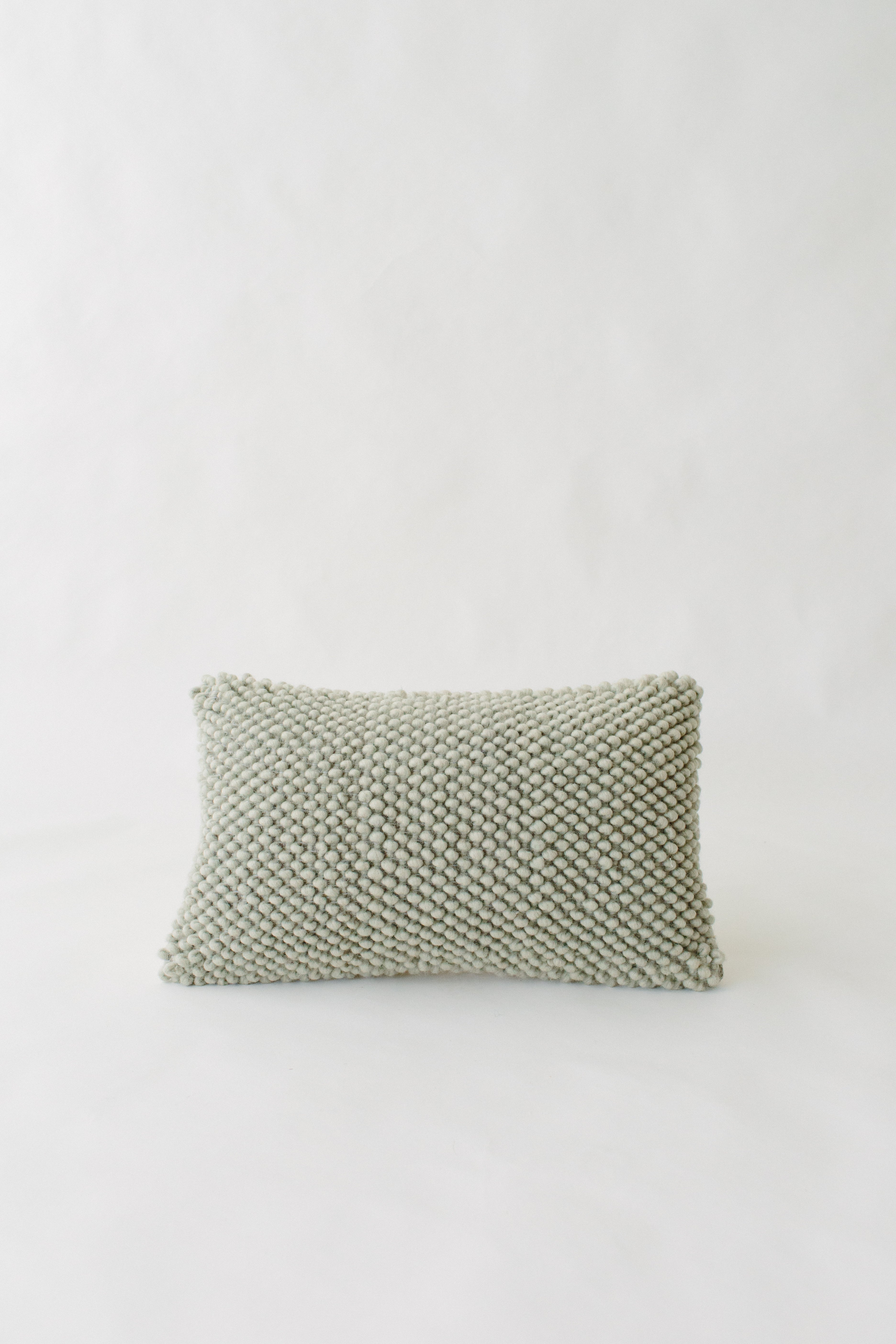 Gray Wool Nub Lumbar Pillow cover