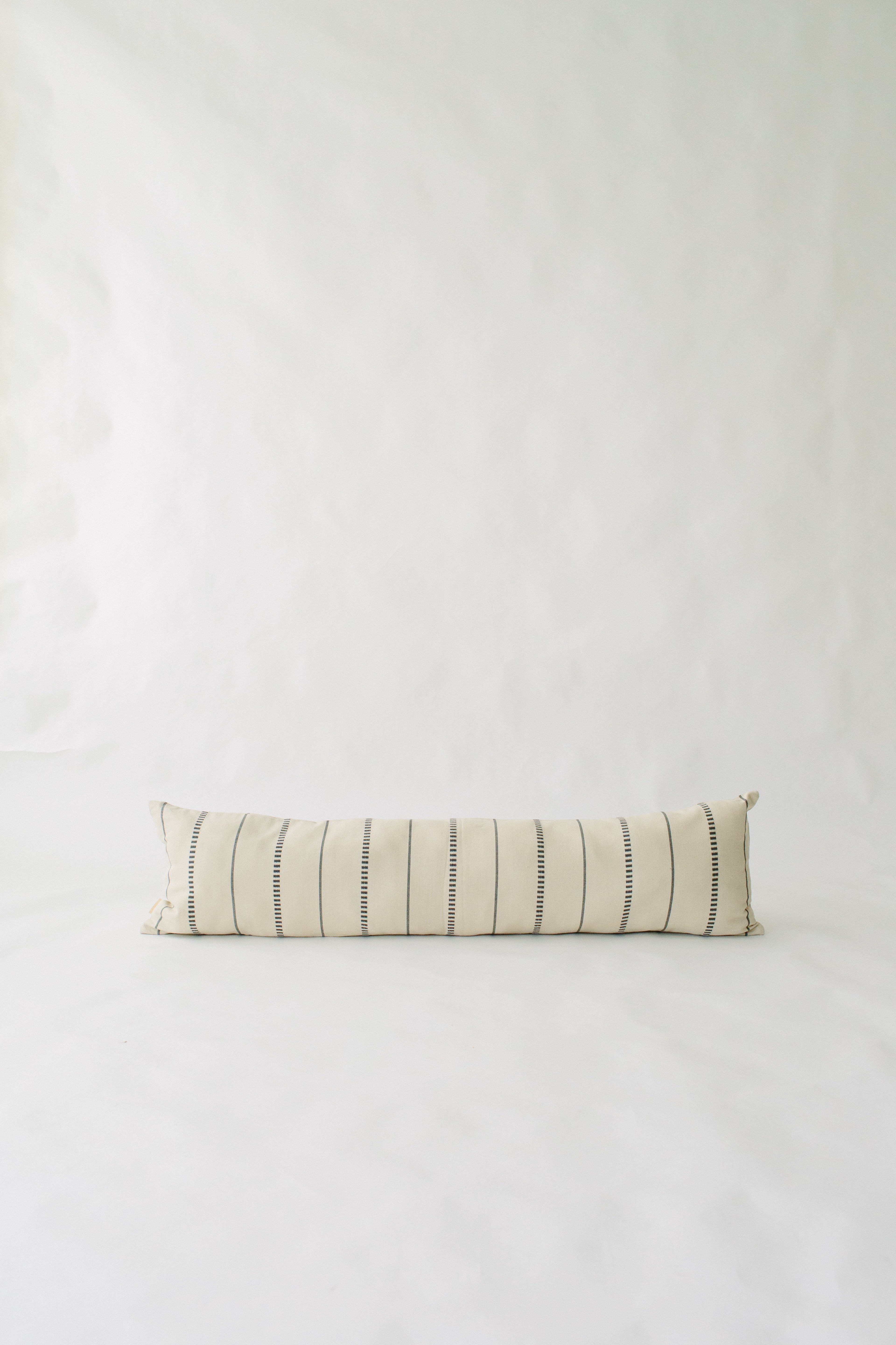 Cream & Gray Brocade XL Lumbar Pillow cover