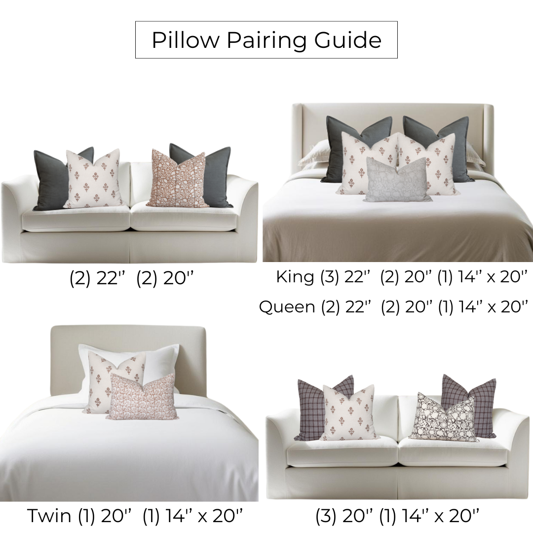 Mia Floral Block Printed Pillow Cover