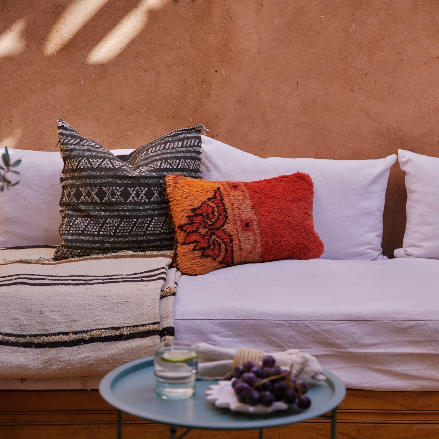 Desert Stripe Cactus Silk Pillow