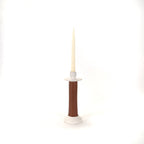 Leather Wrapped Ceramic Candle Holder