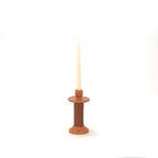 Leather Wrapped Ceramic Candle Holder