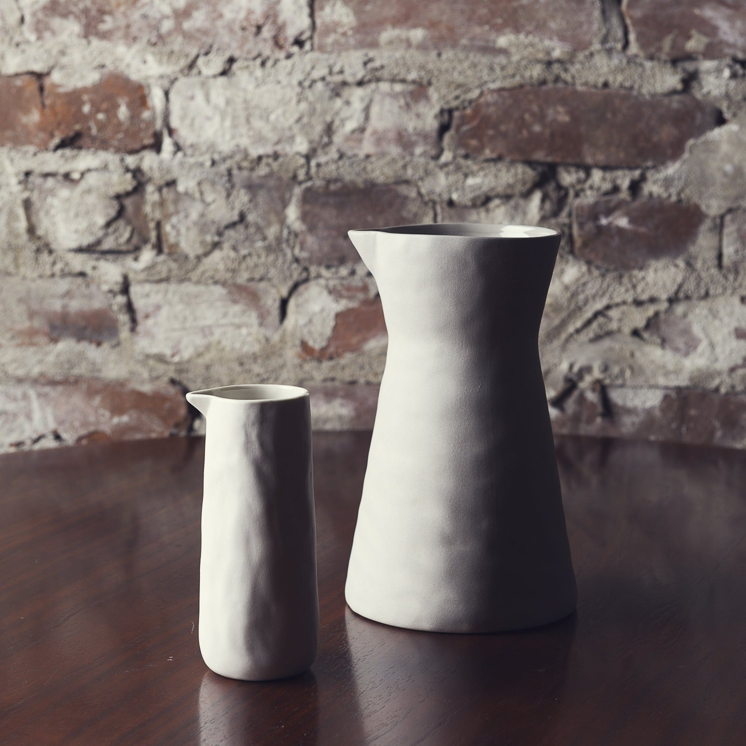 Rugueux Stoneware Carafe in Pearl