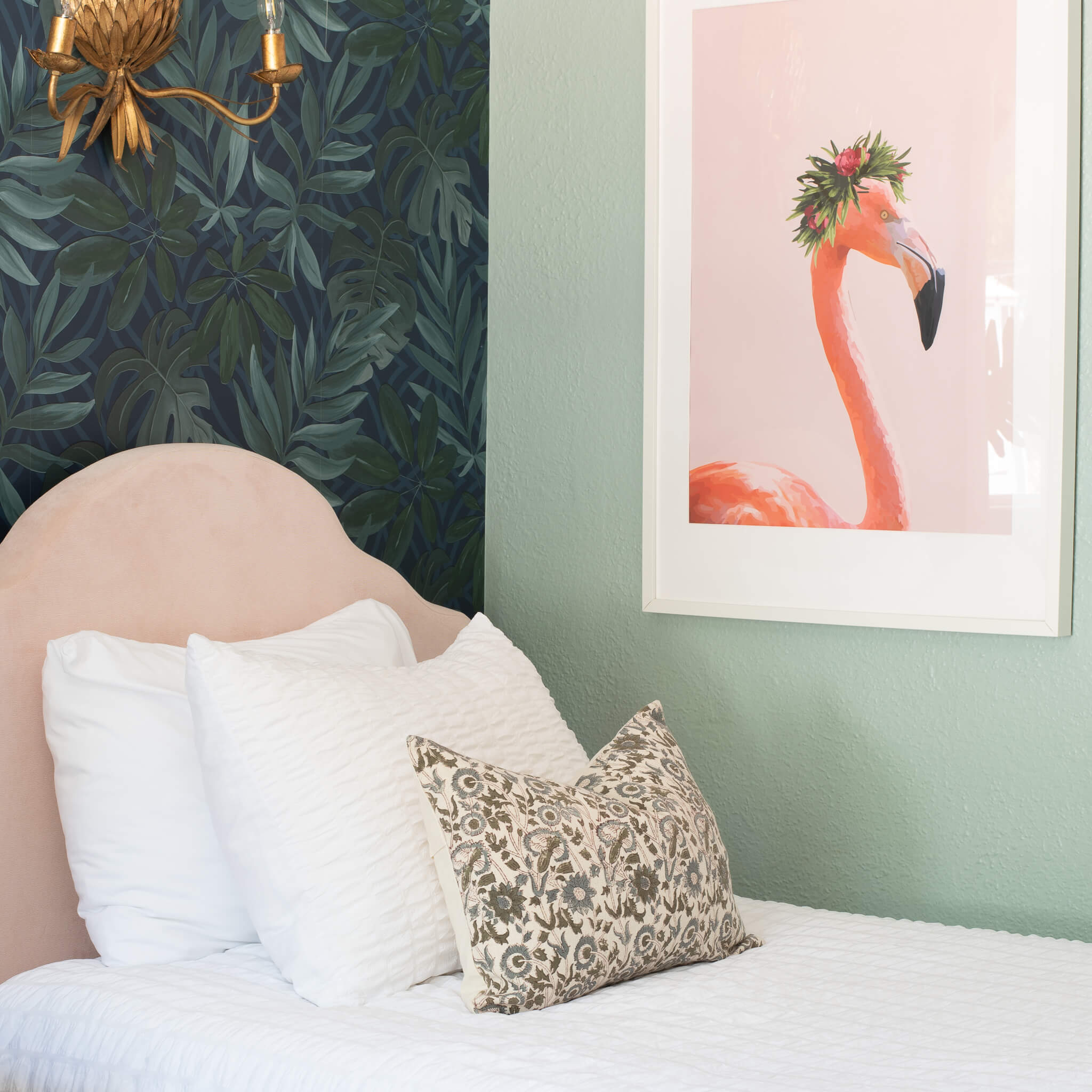 Mirelle Floral Block Printed Pillow Cover