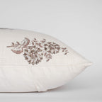 Marisol Floral Block Printed Pillow Cover Brown