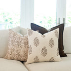 Magnolia Floral Block Printed Pillow Cover