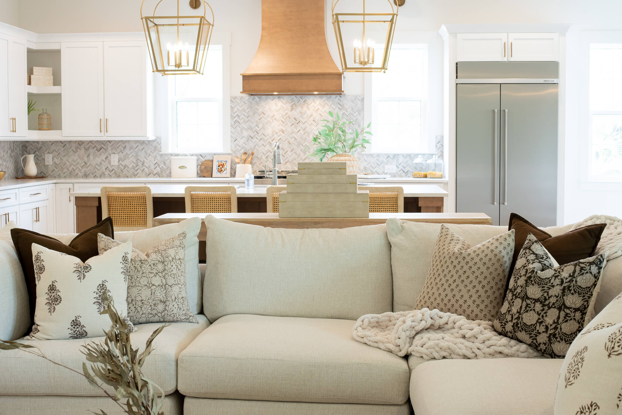 Sienna Floral Block Printed Pillow Cover