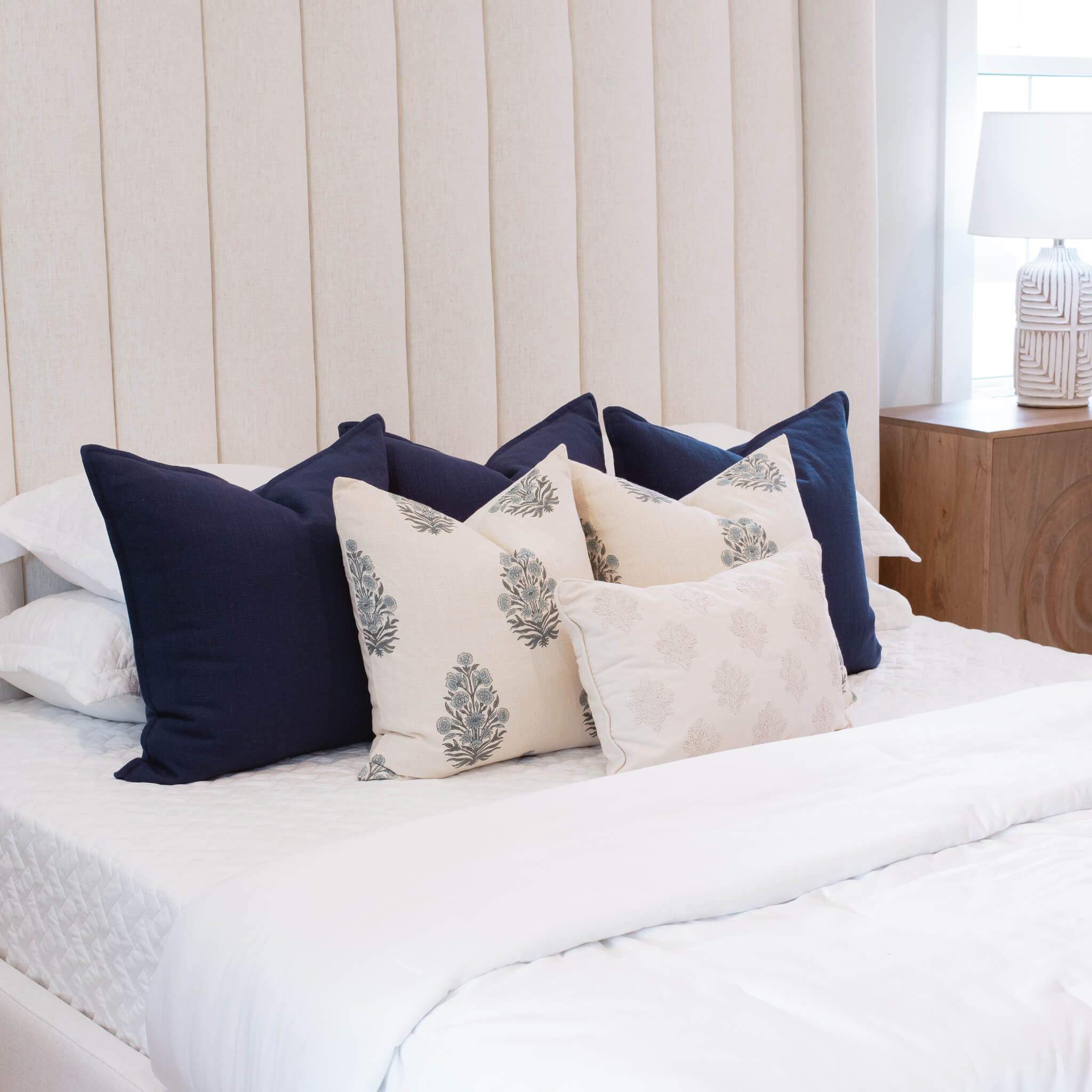 Noa Solid Pillow Cover Blue