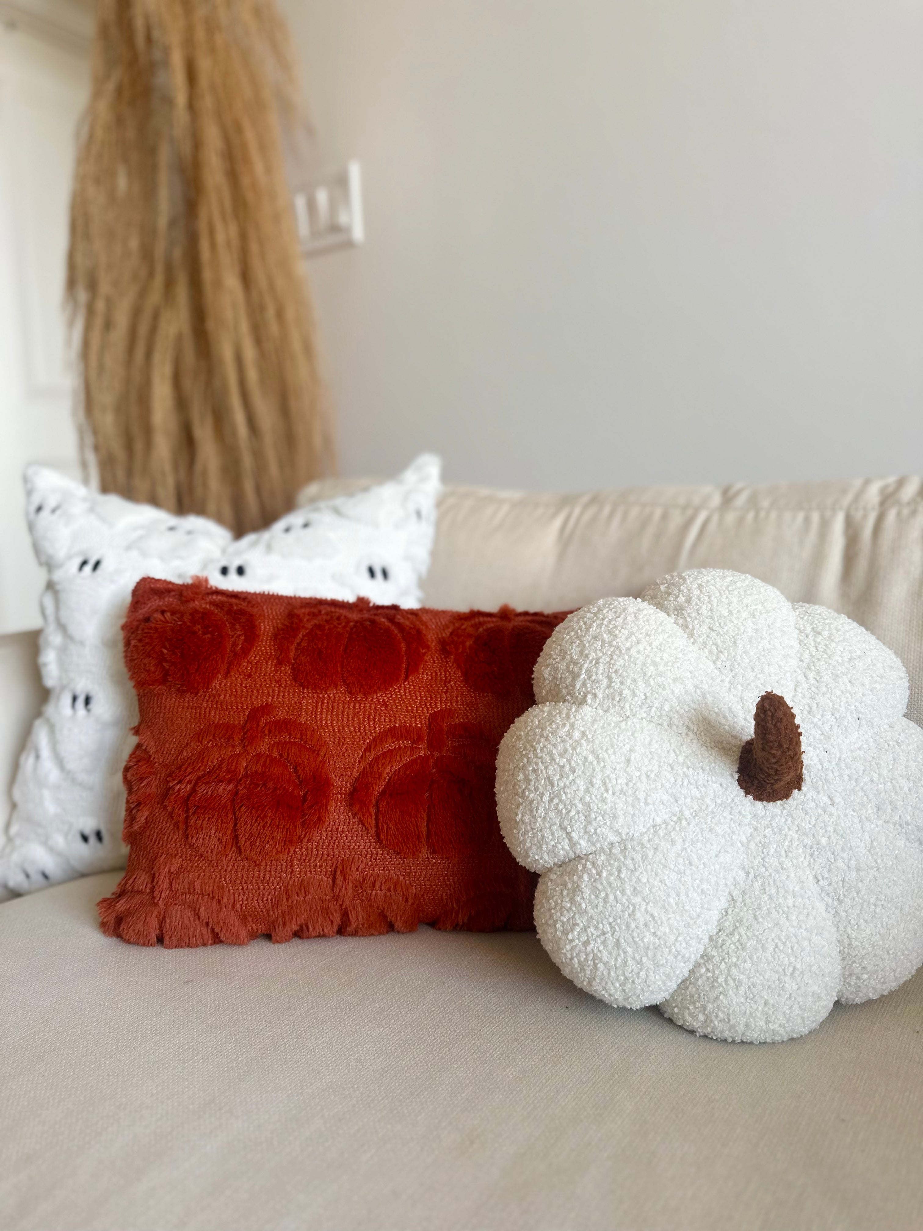 Dark Rust Pumpkin Lumbar Pillow Cover
