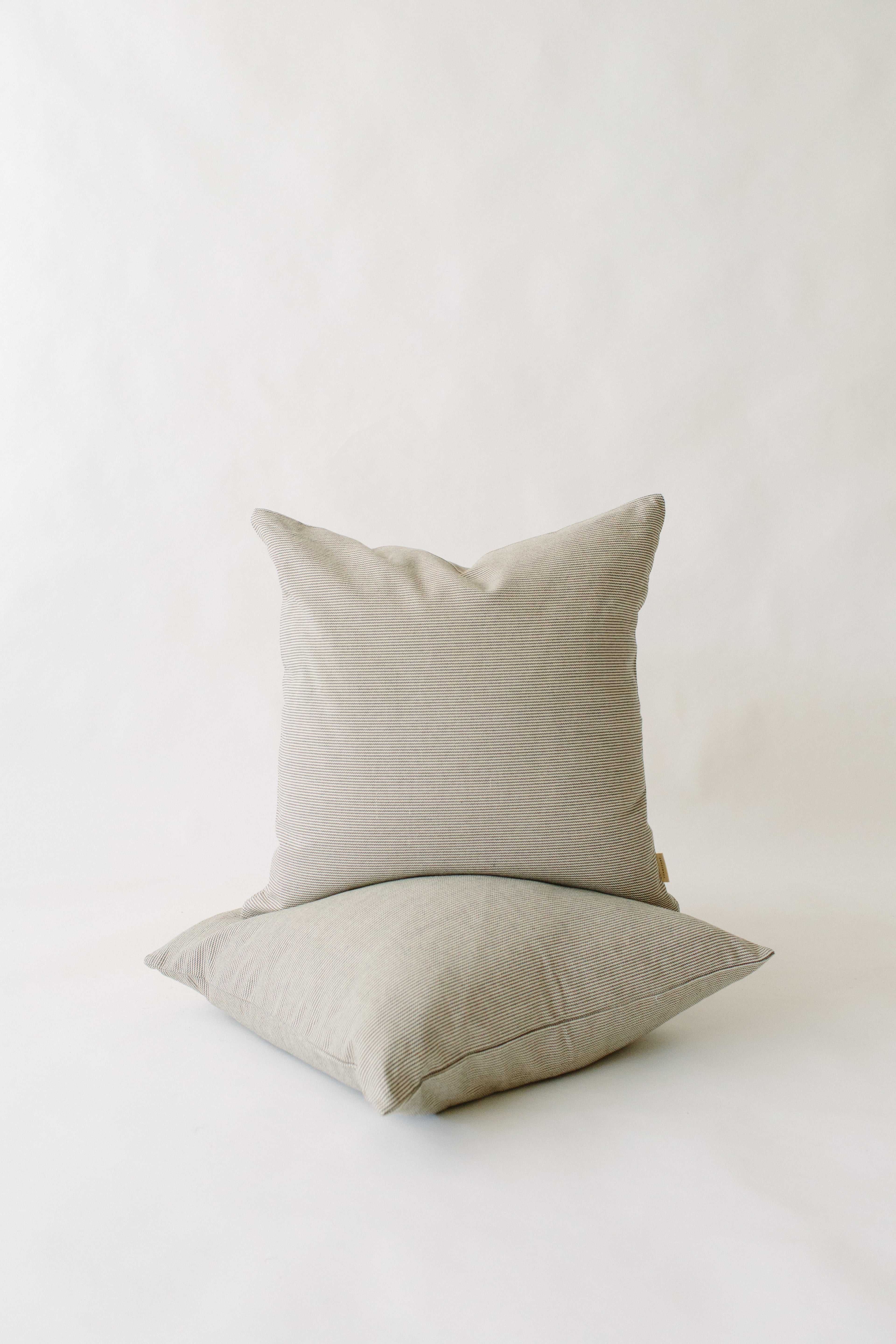 Gray Pinstripe Pillow Cover