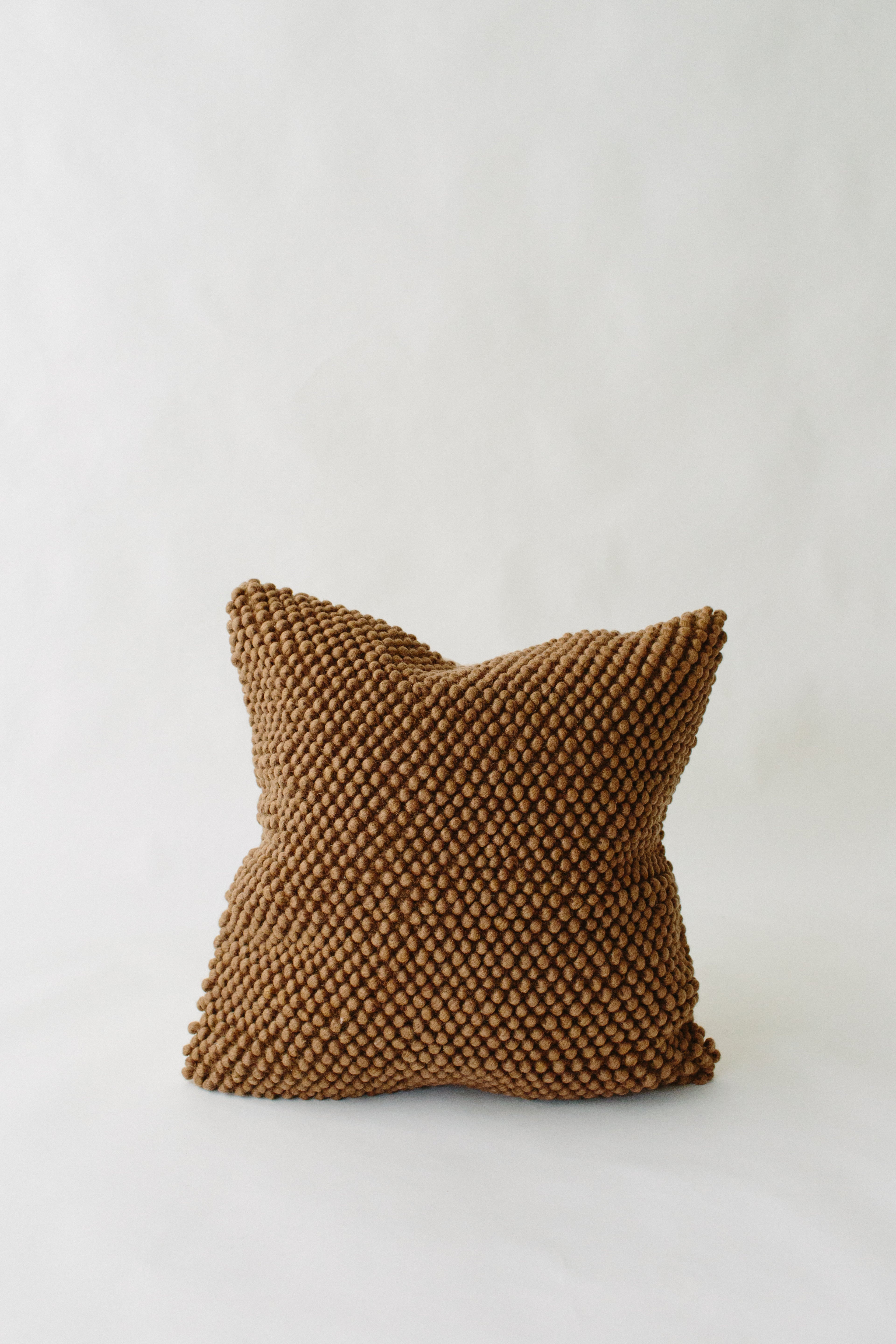 Brown Nub Wool Pillow cover