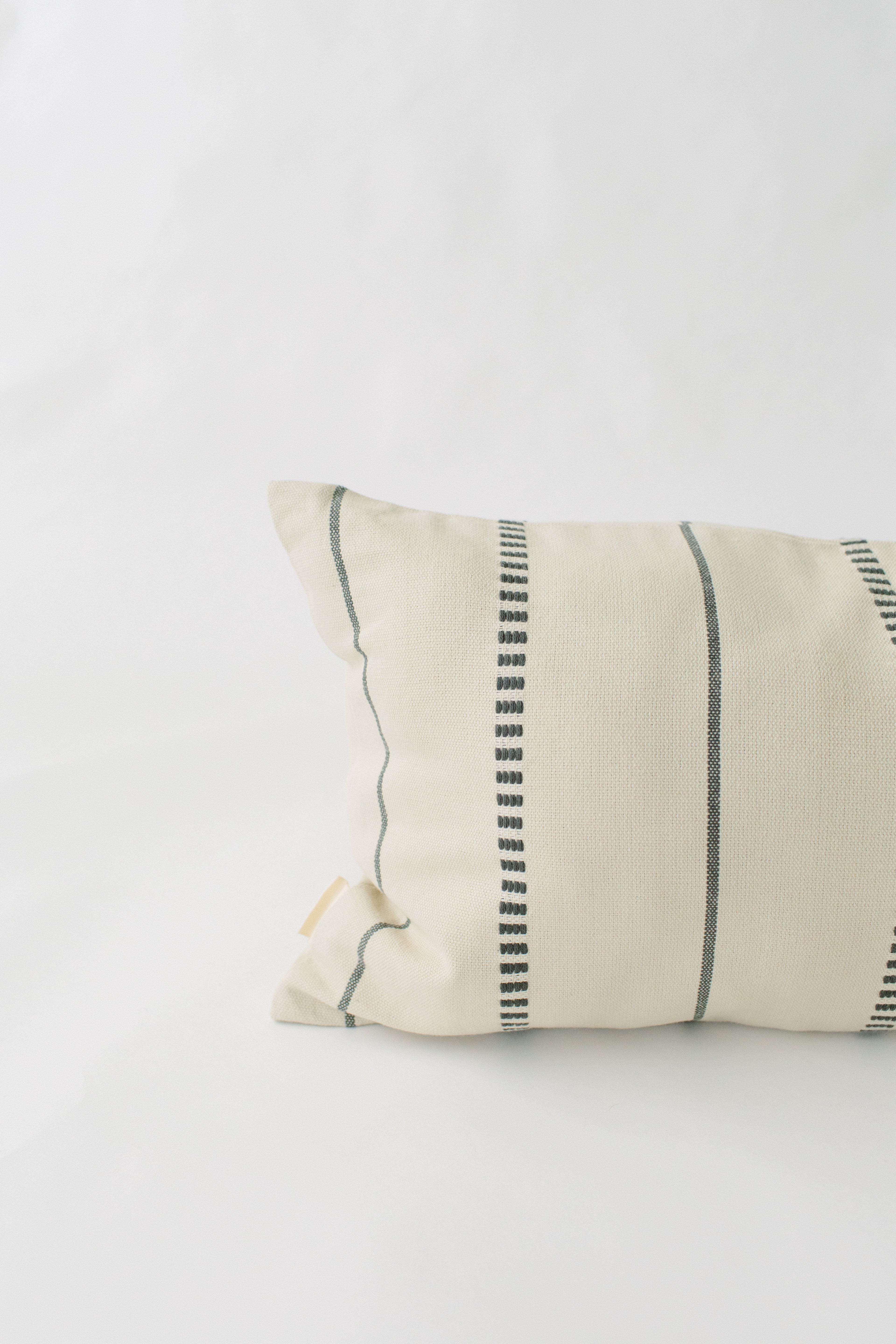 Cream & Gray Brocade XL Lumbar Pillow cover