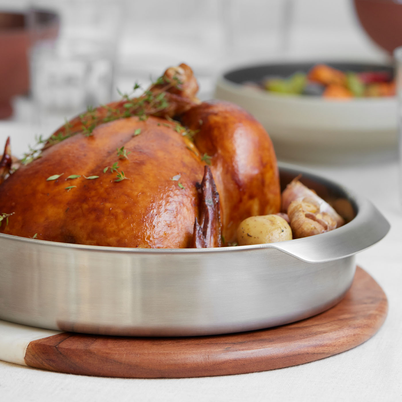 10-Inch Round Stainless Steel Pan - Oven & BBQ