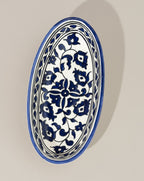 Floral Bleu Collection Decorative Oval Plate