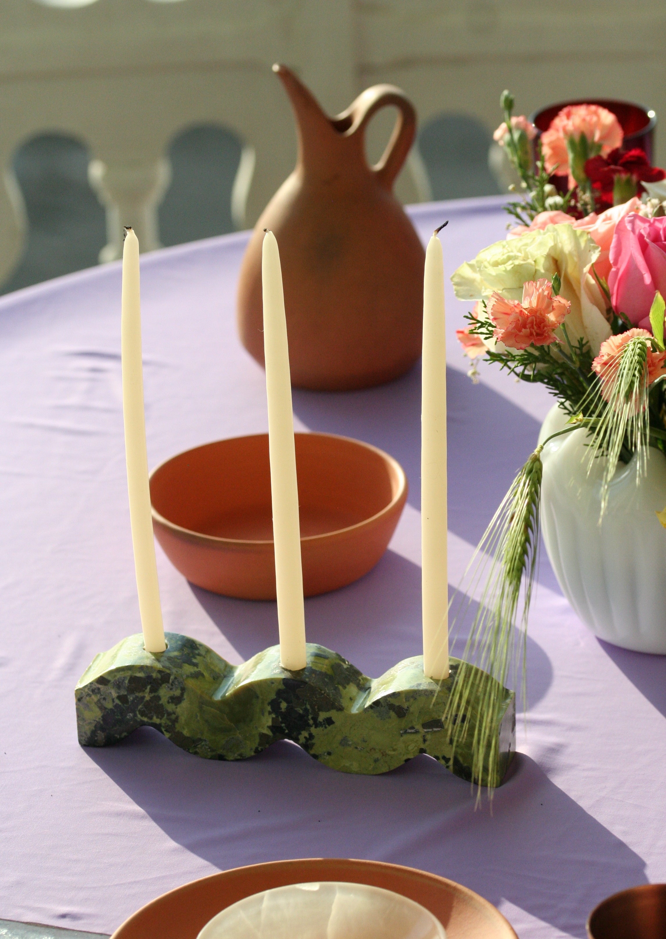 Wavy Gemstone Candelabra