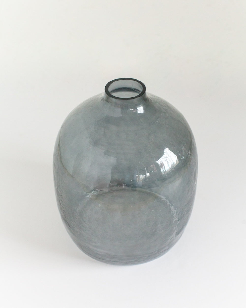 Hebron Hammered Glass Vase - Blue Grey