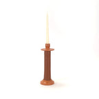 Leather Wrapped Ceramic Candle Holder